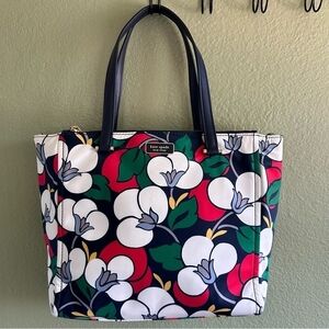 Kate Spade Navy Floral Tote Bag